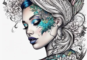 Side of the neck tattoo idea