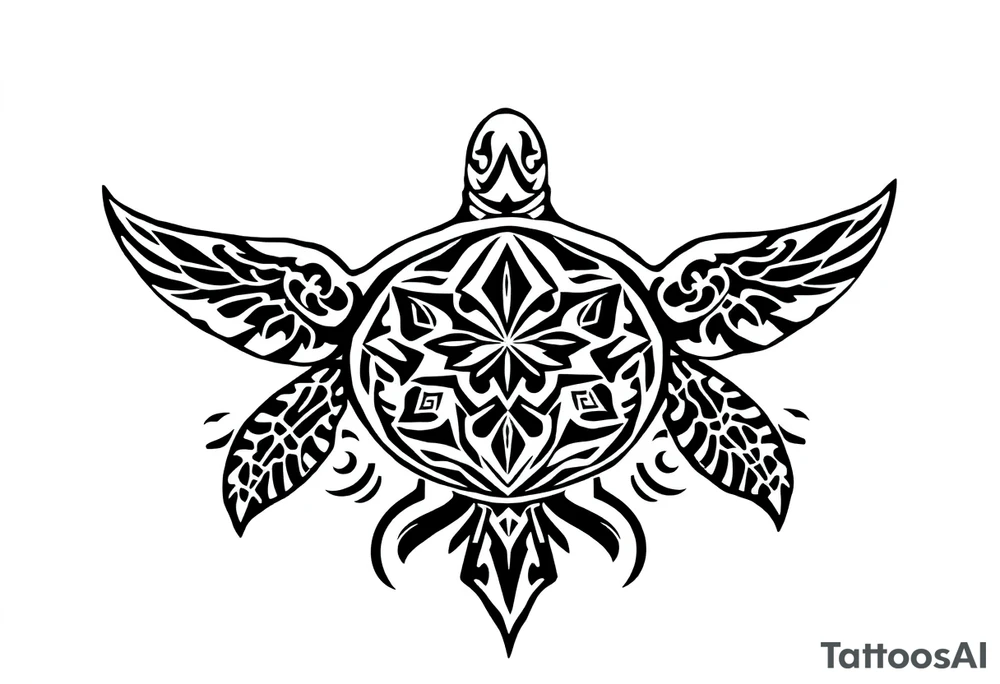 Sea turtle  tribal tattoo idea