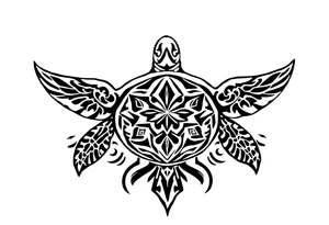 Sea turtle  tribal tattoo idea