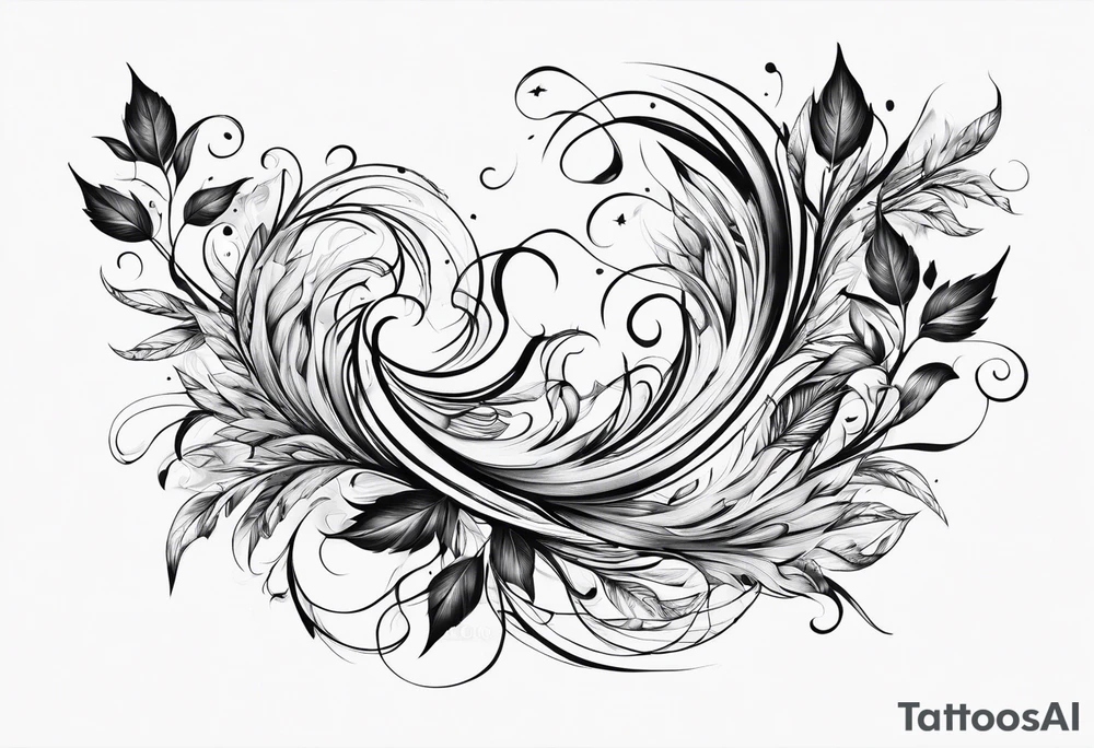 Leaves swirling in the wind tattoo idea