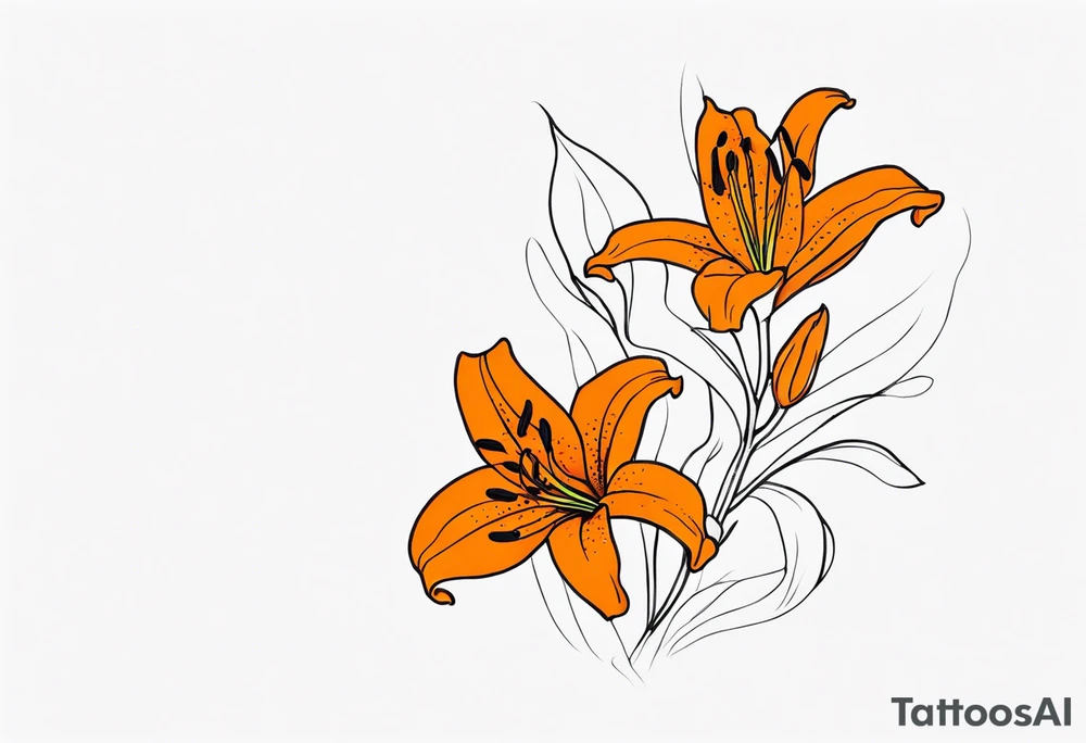 orange tiger lily tattoo idea