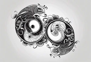 a coi fish as a ying yang symbol tattoo idea