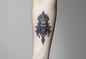 hindu god tattoo that shows strength and is trippy tattoo idea