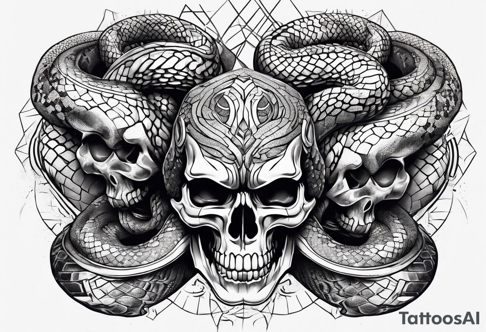 Snake Coming Out From A Broken Skull. tattoo idea