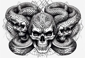 Snake Coming Out From A Broken Skull. tattoo idea