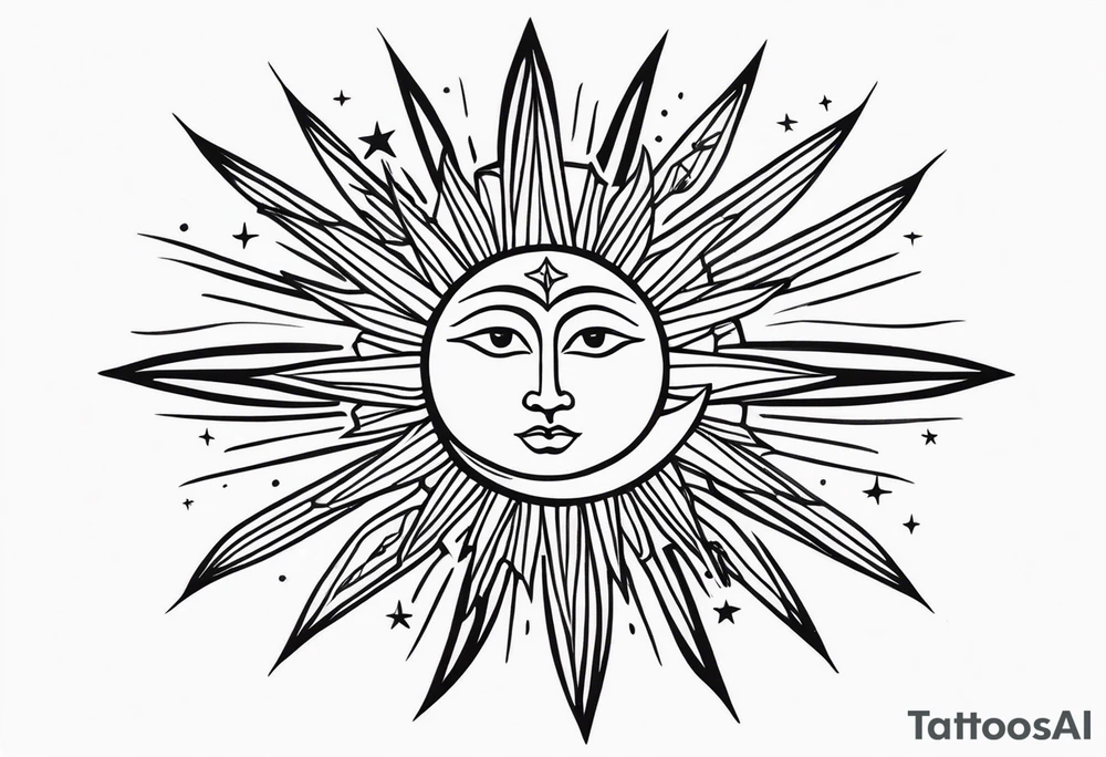 Sun and moon spiritual tattoo tattoo idea
