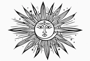 Sun and moon spiritual tattoo tattoo idea