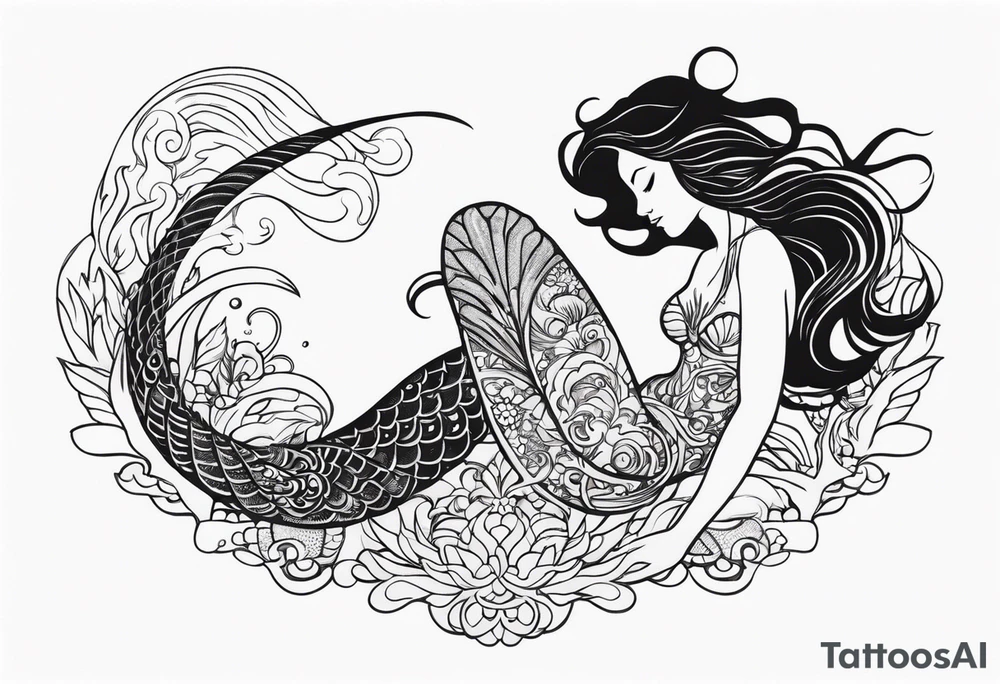 Spirited Mermaid tattoo idea