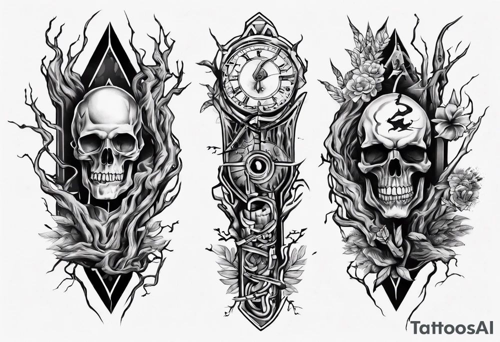 Double tree forearm alive tattoo idea
