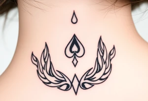 Q of spades surrounded by flames tattoo idea