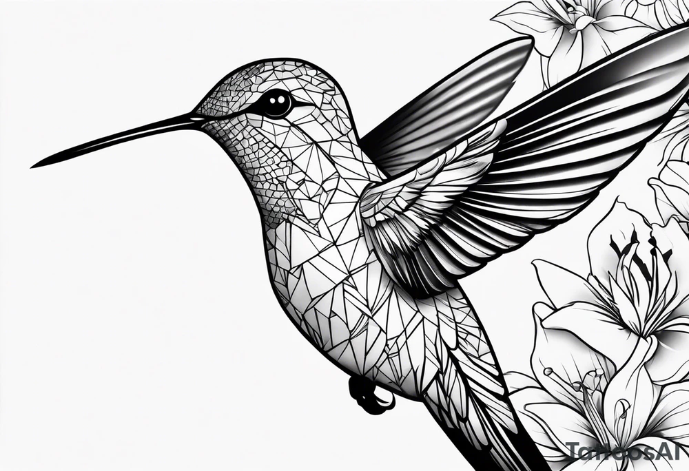 elegant hummingbird tattoo idea