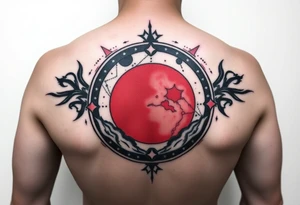 round tattoos with space theme. It can have red color tattoo idea