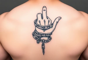 Chains wrapped around thumb and pointer finger tattoo idea