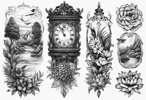 Vintage style nature sleeve for forearm tattoo idea