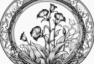 Fine line 
Circular Art nouveau foxglove tattoo idea