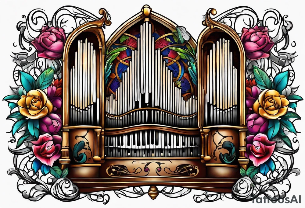 Pipe organ tattoo idea