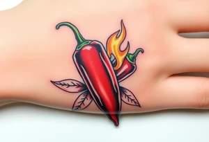 Chili pepper and fire tattoo idea