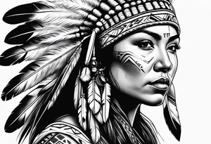 Native American woman tattoo idea