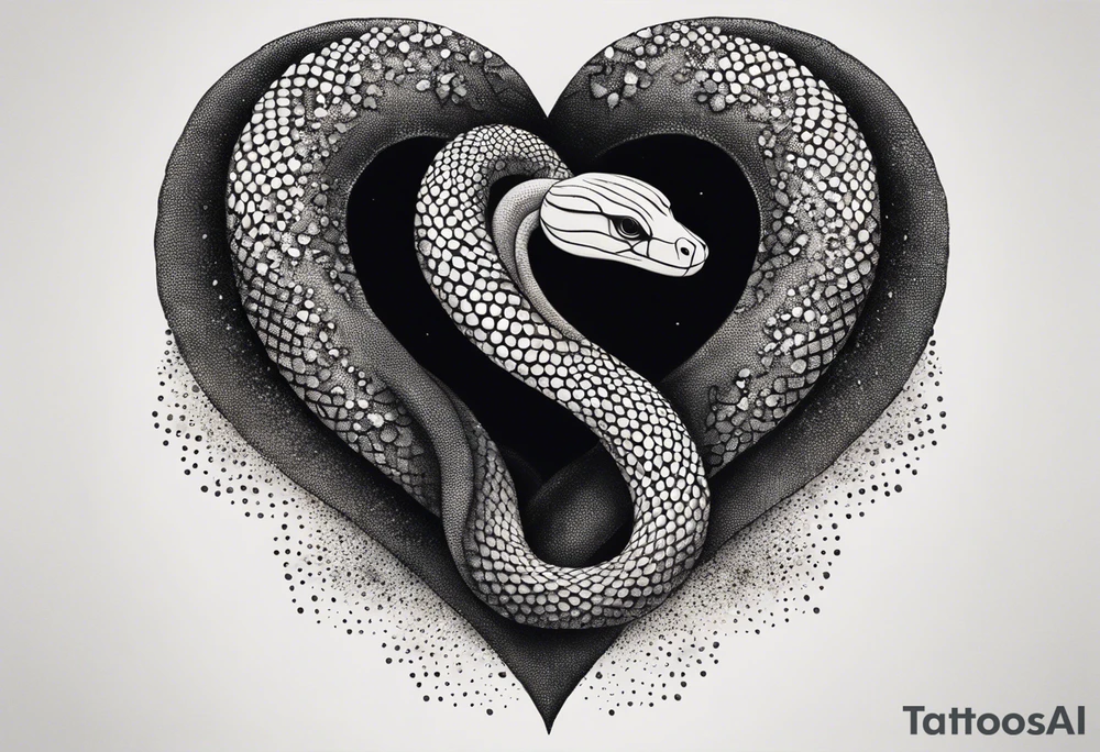 a snake wrapped around a heart tattoo idea