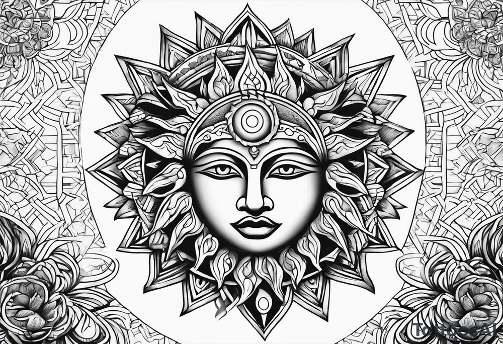 the sun god tattoo idea