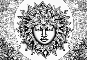 the sun god tattoo idea