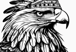 Eagle with native war bonnet tattoo idea