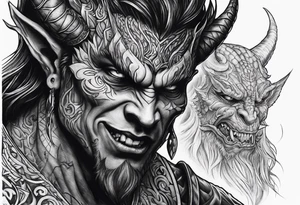 Demon stalking a boy tattoo idea
