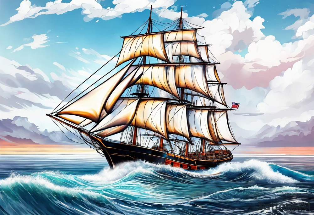 Sail boat tattoo idea
