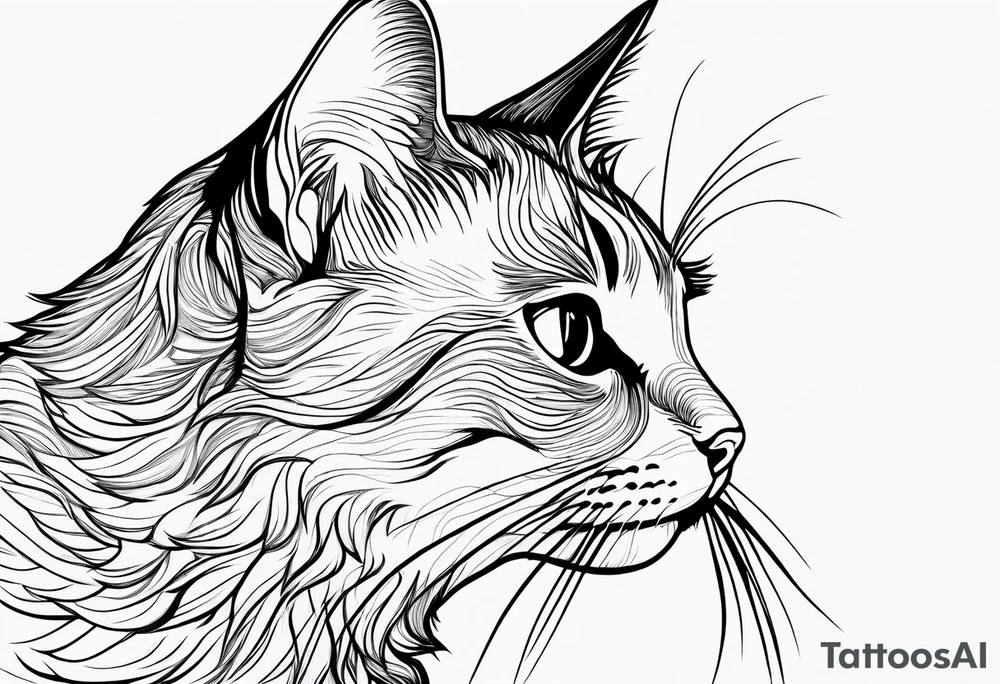 Cat looking up at a cardinal bird tattoo idea