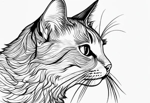 Cat looking up at a cardinal bird tattoo idea