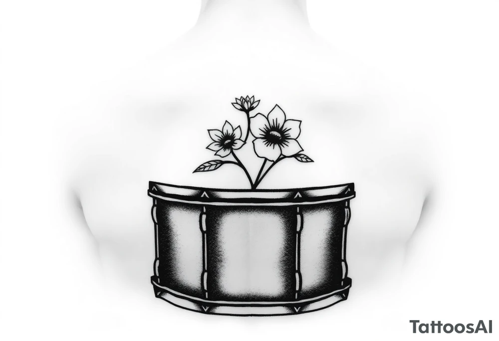 Snare drum with flower tattoo idea