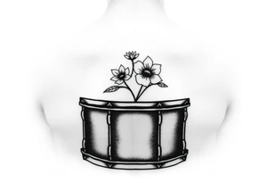 Snare drum with flower tattoo idea