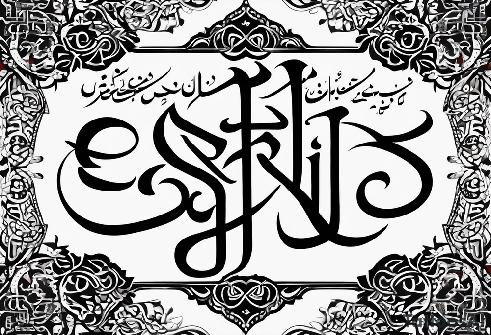 arabic calligraphy of the translation, what doesnt kill you makes you stronger - Just writing tattoo idea