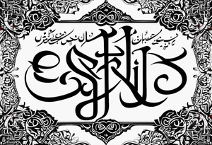arabic calligraphy of the translation, what doesnt kill you makes you stronger - Just writing tattoo idea