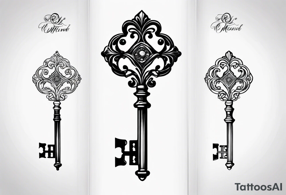 A vintage key tattoo idea