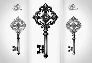 A vintage key tattoo idea