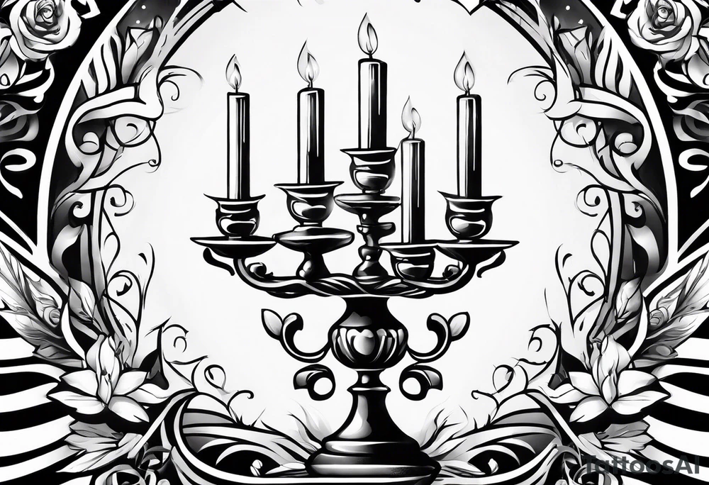 Old style drip candle with holder tattoo idea