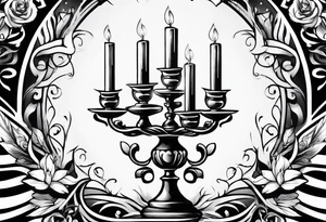 Old style drip candle with holder tattoo idea