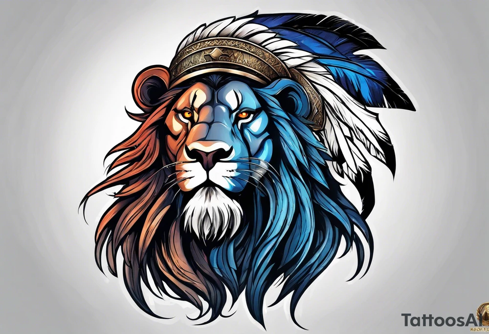Spartan soldier in a lion tattoo idea