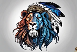 Spartan soldier in a lion tattoo idea