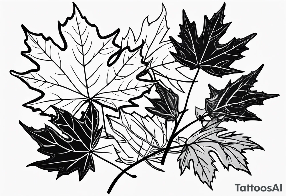 maple leafs falling tattoo idea