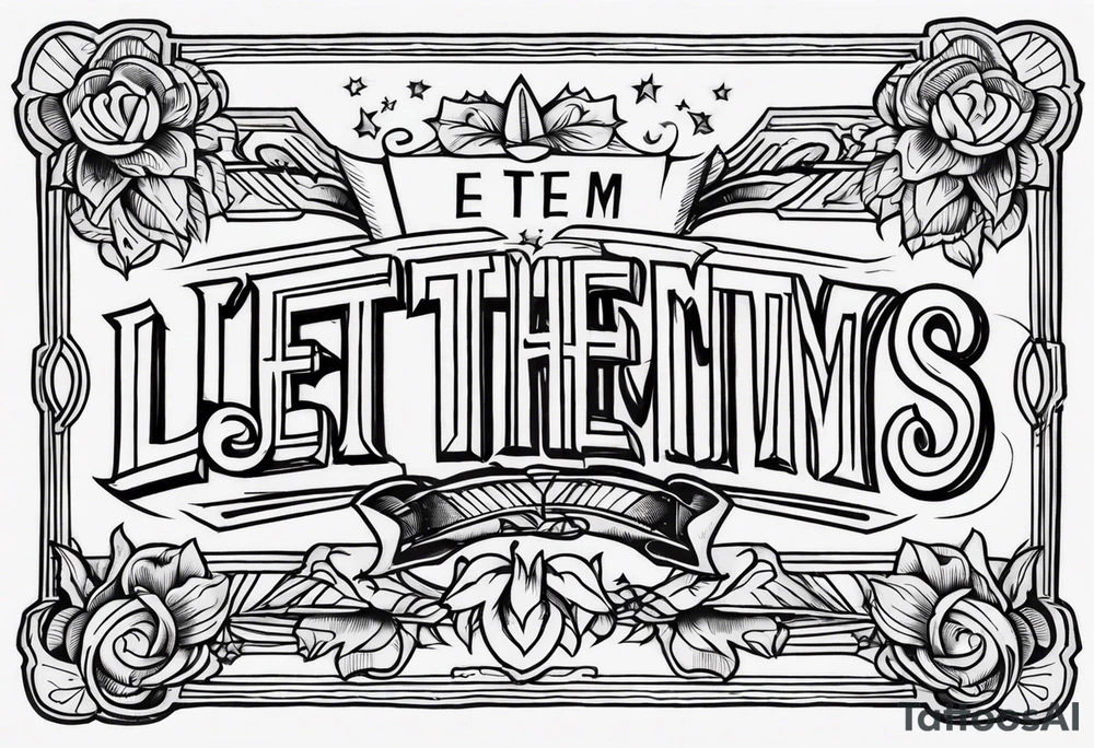 Let Them tattoo vintage letters tattoo idea