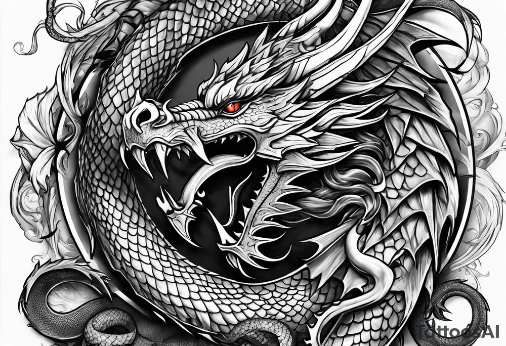 Dragon protecting Scorpio tattoo idea