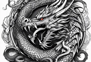 Dragon protecting Scorpio tattoo idea