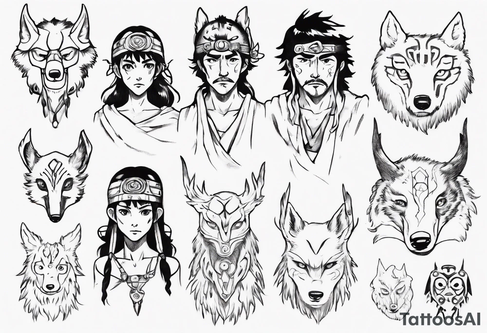 Princess mononoke tattoo idea