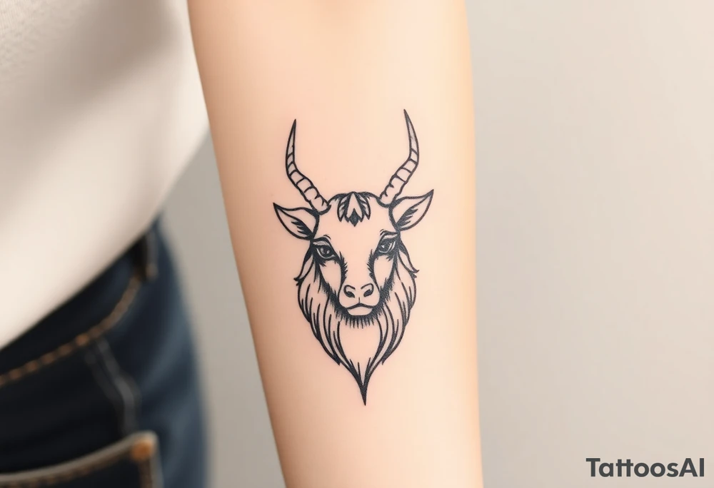 Capricorn head  10x10 cm 
Neutral face tattoo idea