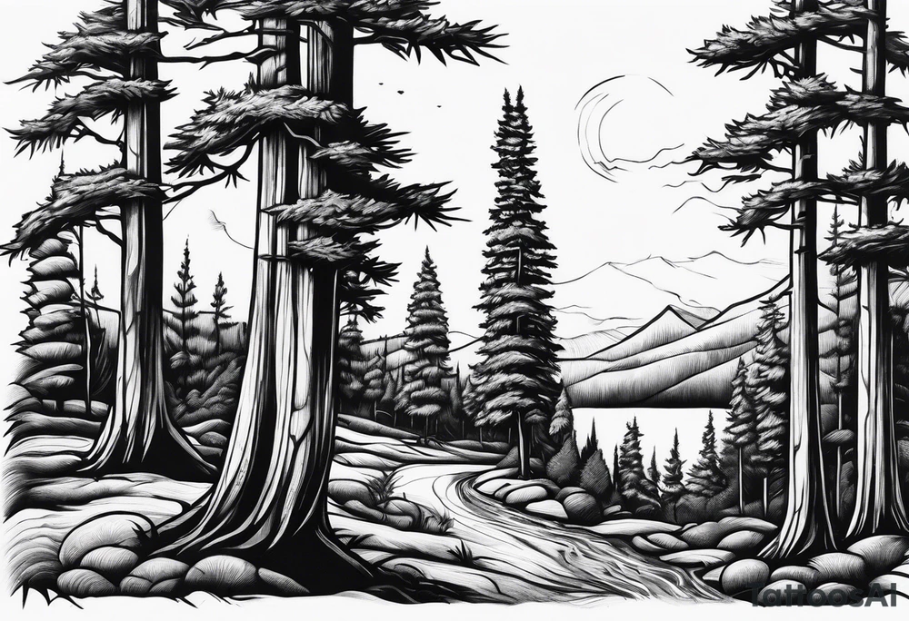 Cypress trees tattoo idea
