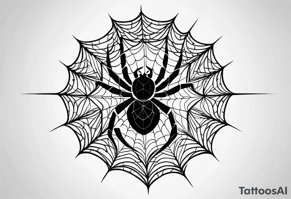 symmetrical spider web tattoo idea