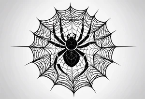 symmetrical spider web tattoo idea