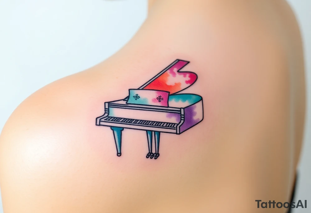 grand piano tattoo idea